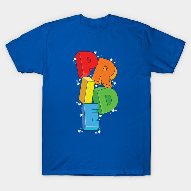 Rainbow, Colorful PRIDE Word Art // LGBTQIA Pride // Pride Month Celebration T-Shirt by SLAG_Creative